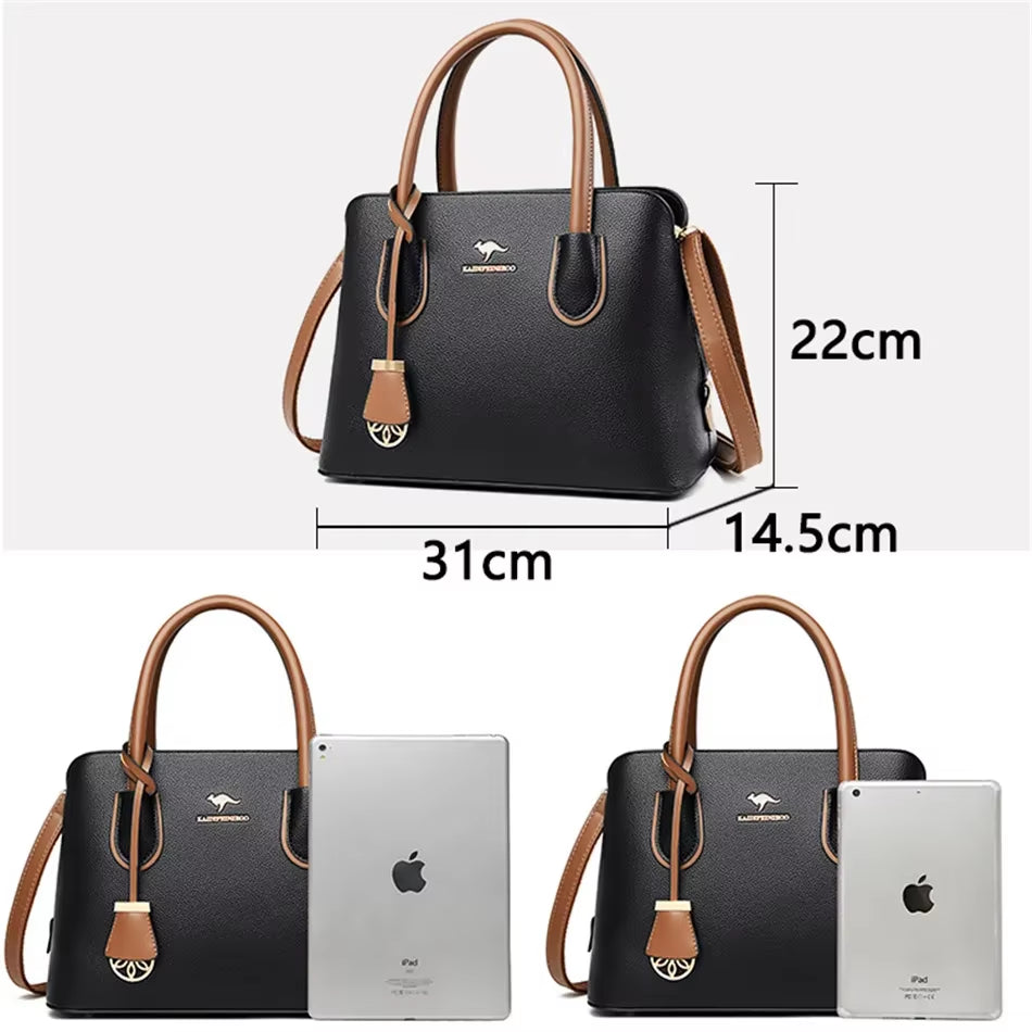 2 Layers Quality Leather Luxury Handbags Women Bags Designer Crossbody Bags for Women 2021 Large Capacity Tote Bag Sac a Main