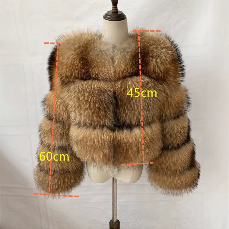 Natural Winter Real Raccoon Coat Plus/Size Clothes Women Big Fluffy Real Fur Coats New Style Jacket Plus/Size